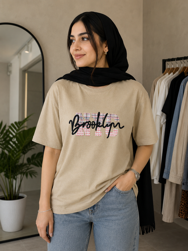 تیشرت دخترانه طرح Brooklyn